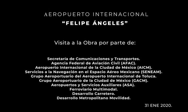 Visita a la Construcción del AIFA por parte de personal de la SCT y entrega del PMD por la AFAC