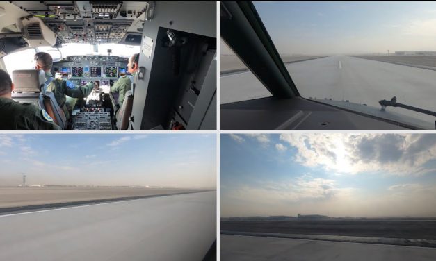 Primer aterrizaje en la nueva pista militar del AIFA