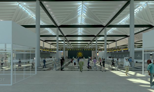 Maqueta del nuevo Aeropuerto Internacional General Felipe Ángeles